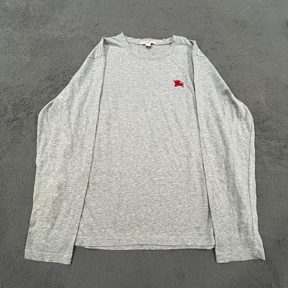 Burberry Brit Knight Gray Crewneck Pullover Long Sleeve T-Shirt Men's Size Large